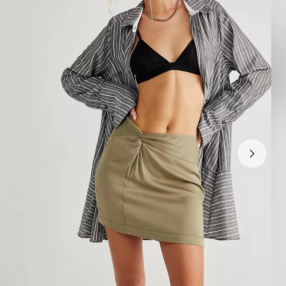 FREE PEOPLE Night Dreamer Twist Mini Skirt